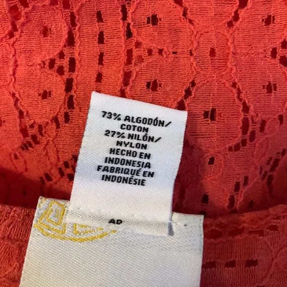 Ruby Rd. Favorites Corral Lace Button Down Shirt Coastal European Grannie Chic - Picture 9 of 9